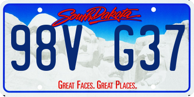 SD license plate 98VG37
