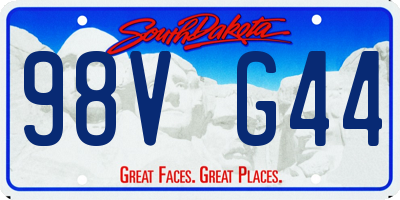 SD license plate 98VG44