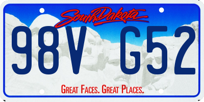 SD license plate 98VG52