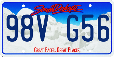 SD license plate 98VG56