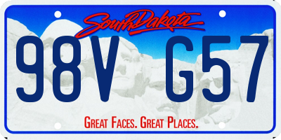 SD license plate 98VG57