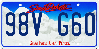 SD license plate 98VG60