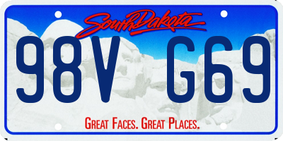 SD license plate 98VG69