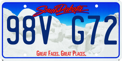 SD license plate 98VG72
