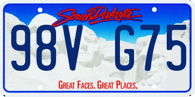 SD license plate 98VG75