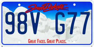 SD license plate 98VG77