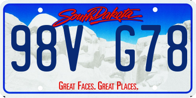 SD license plate 98VG78
