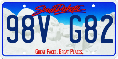 SD license plate 98VG82