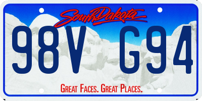 SD license plate 98VG94