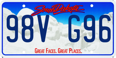 SD license plate 98VG96