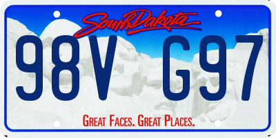 SD license plate 98VG97