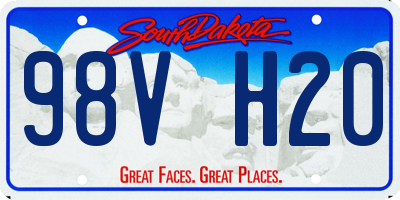 SD license plate 98VH20