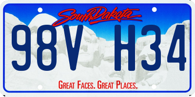 SD license plate 98VH34
