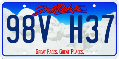 SD license plate 98VH37