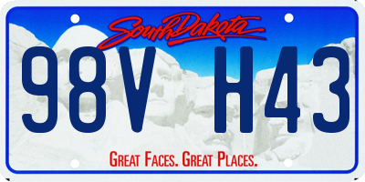 SD license plate 98VH43