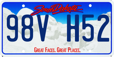 SD license plate 98VH52
