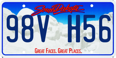SD license plate 98VH56