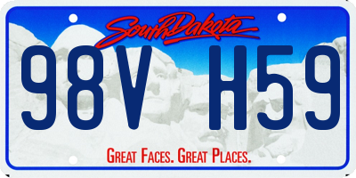 SD license plate 98VH59