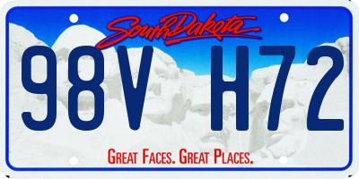 SD license plate 98VH72
