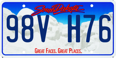 SD license plate 98VH76