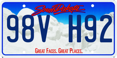 SD license plate 98VH92
