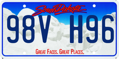 SD license plate 98VH96