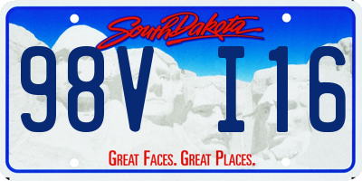 SD license plate 98VI16