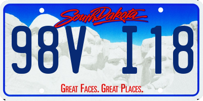 SD license plate 98VI18