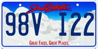 SD license plate 98VI22