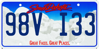 SD license plate 98VI33
