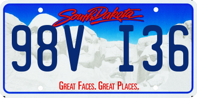 SD license plate 98VI36