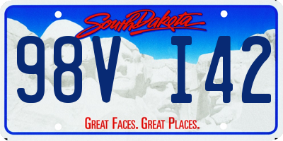 SD license plate 98VI42
