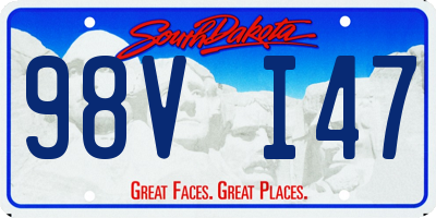 SD license plate 98VI47