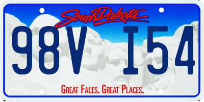 SD license plate 98VI54