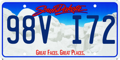 SD license plate 98VI72