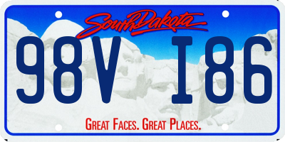 SD license plate 98VI86