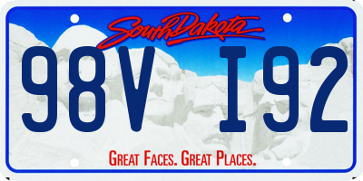SD license plate 98VI92