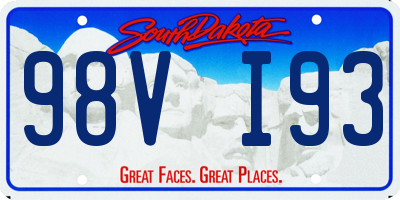 SD license plate 98VI93