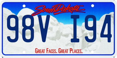 SD license plate 98VI94
