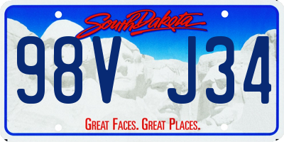 SD license plate 98VJ34