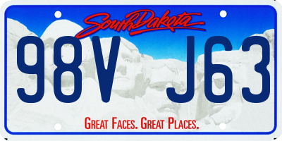 SD license plate 98VJ63