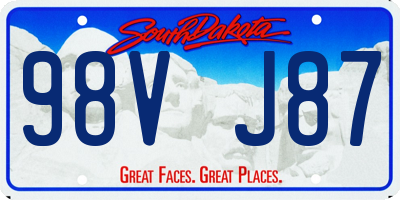 SD license plate 98VJ87