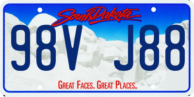 SD license plate 98VJ88