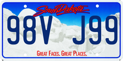 SD license plate 98VJ99