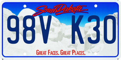 SD license plate 98VK30