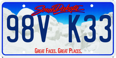 SD license plate 98VK33