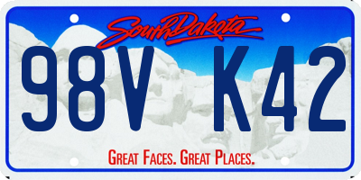 SD license plate 98VK42