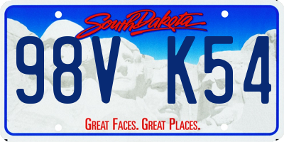 SD license plate 98VK54
