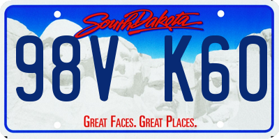 SD license plate 98VK60