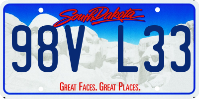 SD license plate 98VL33